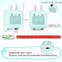 Cartoon Rabbit shaped Silicone Intelligent Alarm  Clock Rechargeable Voice Timekeeping Custom Music Clock With Night Light For Children Green