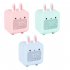 Cartoon Rabbit shaped Silicone Intelligent Alarm  Clock Rechargeable Voice Timekeeping Custom Music Clock With Night Light For Children Blue