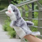 Cartoon Shark Hand Puppet Cute Plush Animal Hand Toy Gray 28cm