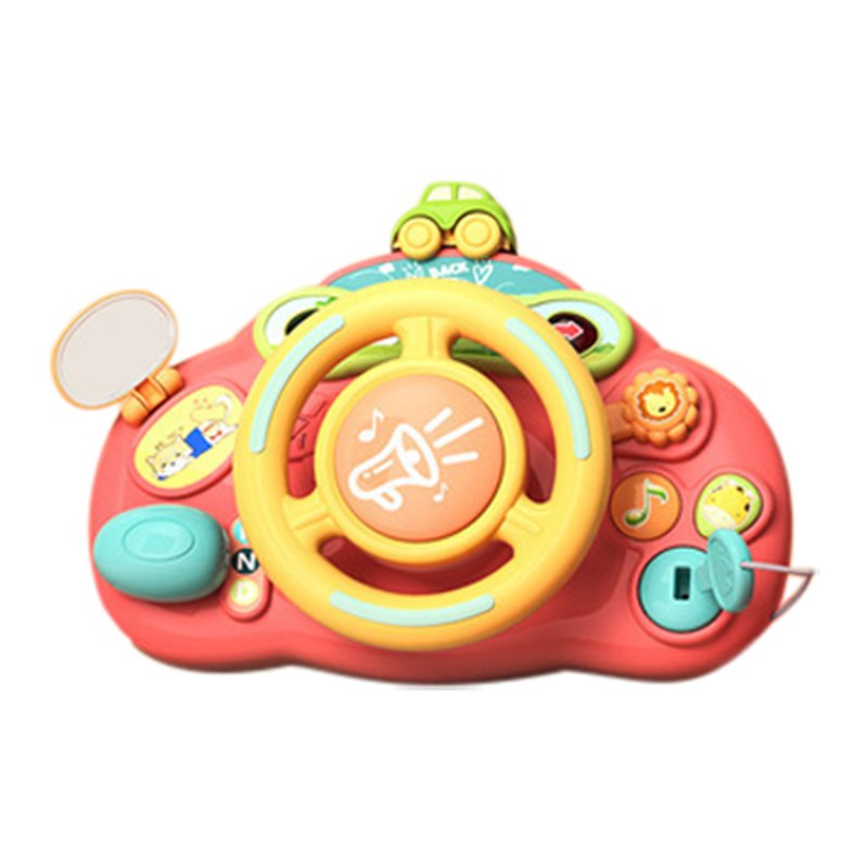 Cartoon Simulate Steering Wheel Toys Electric Driving Car Steering Wheel With Sound Light Educational Toys