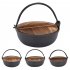 Cast Iron Dutch Oven with Wooden Cover Flat Bottom Design Single Non coated Non stick Pan Cast Iron Dutch Oven 29CM