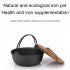 Cast Iron Dutch Oven with Wooden Cover Flat Bottom Design Single Non coated Non stick Pan Cast Iron Dutch Oven 29CM