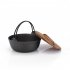 Cast Iron Dutch Oven with Wooden Cover Flat Bottom Design Single Non coated Non stick Pan Cast Iron Dutch Oven 29CM