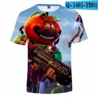 Casual 3D Cartoon Pattern Round Neck T-shirt Picture color AC_XL