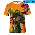 Casual 3D Cartoon Pattern Round Neck T shirt Picture color AG XXL