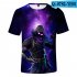 Casual 3D Cartoon Pattern Round Neck T shirt Picture color R S
