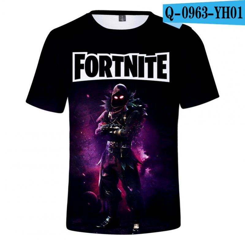 Casual 3D Cartoon Pattern Round Neck T-shirt Picture color V_XXL