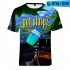 Casual 3D Cartoon Pattern Round Neck T shirt Picture color W XL