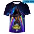 Casual 3D Cartoon Pattern Round Neck T shirt Picture color Y XL