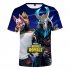 Casual 3D Cartoon Pattern Round Neck T shirt Picture color AJ XS