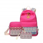 Casual Lightweight Canvas Wallet Shoulder Bag School Backpack Travel Bags Set