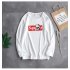Casual Sweater with Letters Decor Round Neck and Long Sleeves Loose Pullover for Man 747 white XL