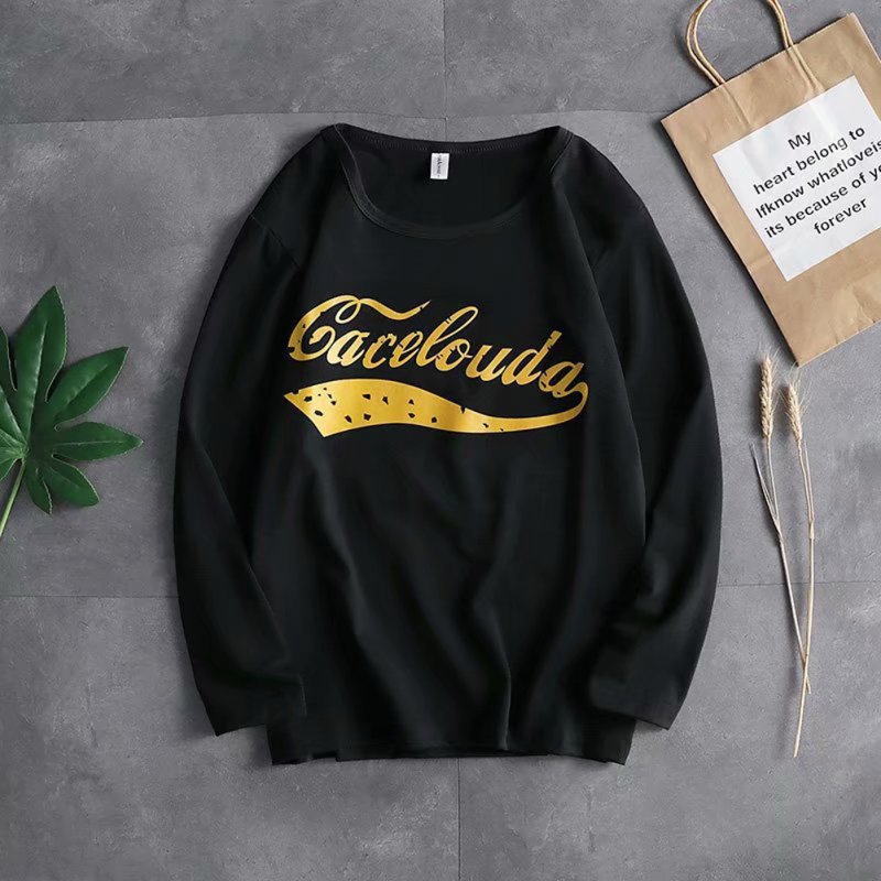 Casual Sweater with Letters Decor Round Neck and Long Sleeves Loose Pullover for Man 747 black_XL