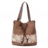 Casual Women Large Capacity Tote Canvas Shoulder Bag Female Lace Print Shopping Bag Beach Handbags