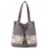 Casual Women Large Capacity Tote Canvas Shoulder Bag Female Lace Print Shopping Bag Beach Handbags