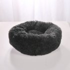 Cat Bed Dog Kennel Anti-anxiety Round Donut Dog Cuddler Bed Winter Warming Soft Cushion Pet Supplies black Outer diameter 70cm