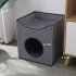 Cat Bed Large Cat Cave Cube Cat Indoor Hideaway Condo With Scratch Pad For Kitten Puppy 33 x 33 x 37cm gray edge trumpet