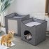 Cat Bed Large Cat Cave Cube Cat Indoor Hideaway Condo With Scratch Pad For Kitten Puppy 33 x 33 x 37cm gray edge trumpet