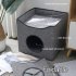 Cat Bed Large Cat Cave Cube Cat Indoor Hideaway Condo With Scratch Pad For Kitten Puppy 33 x 33 x 37cm gray edge trumpet