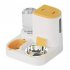 Cat Bowl Automatic Feeder With Water Dispenser Stainless Steel Cat Bowl Ceramic Pet Food Water Bowl For Dog Integrated feeder Yellow B