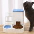 Cat Bowl Automatic Feeder With Water Dispenser Stainless Steel Cat Bowl Ceramic Pet Food Water Bowl For Dog Integrated feeder Blue B