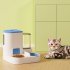 Cat Bowl Automatic Feeder With Water Dispenser Stainless Steel Cat Bowl Ceramic Pet Food Water Bowl For Dog Integrated feeder Blue B