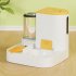 Cat Bowl Automatic Feeder With Water Dispenser Stainless Steel Cat Bowl Ceramic Pet Food Water Bowl For Dog Integrated feeder Yellow B