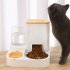 Cat Bowl Automatic Feeder With Water Dispenser Stainless Steel Cat Bowl Ceramic Pet Food Water Bowl For Dog Integrated feeder Gray B