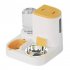 Cat Bowl Automatic Feeder With Water Dispenser Stainless Steel Cat Bowl Ceramic Pet Food Water Bowl For Dog Integrated feeder Gray B