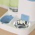 Cat Bowl Automatic Feeder With Water Dispenser Stainless Steel Cat Bowl Ceramic Pet Food Water Bowl For Dog Integrated feeder Gray B