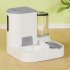 Cat Bowl Automatic Feeder With Water Dispenser Stainless Steel Cat Bowl Ceramic Pet Food Water Bowl For Dog Integrated feeder Gray B