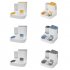 Cat Bowl Automatic Feeder With Water Dispenser Stainless Steel Cat Bowl Ceramic Pet Food Water Bowl For Dog Integrated feeder Gray B