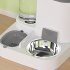 Cat Bowl Automatic Feeder With Water Dispenser Stainless Steel Cat Bowl Ceramic Pet Food Water Bowl For Dog Integrated feeder Gray B