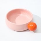Cat Ceramic Bowls Dishes For Food And Water, Fatigue Free Neck Protection Pet Drinking Eating Feeders, Dishwasher Safe, Pets Supplies Accessories Jelly Orange 18.5cm