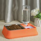 Cat Dog Feeding Bowl Non-wet Mouth Stainless Steel Automatic Drinking Bowl Food Dispenser Pet Supplies (Orange)