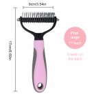 Cat Dog Hair Removal Comb Grooming Comb Double-sided Pet Shedding Brush Pet Pink