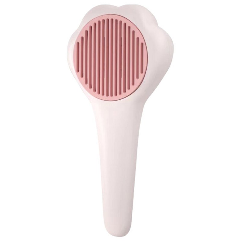 Cat Dog Pet Brush With Release One Push Button Paw-Shaped Self Cleaning Slicker Brush For Long Short Haired Cats Dogs Pink Paw comb(one-key removal)
