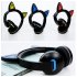 Cat Ear LED Lighting Headset Wireless Bluetooth 5 0 Earphone Lovely for Kids Adults blue