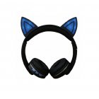 Cat Ear LED Lighting Headset Wireless Bluetooth 5 0 Earphone Lovely for Kids Adults blue