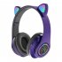 Cat Ear Wireless Headphones Over Ear Hi Fi Stereo Deep Bass Lighting Headset For Laptop PC Computer Mobile Phone Tablet blue