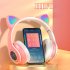 Cat Ear Wireless Headphones Over Ear Hi Fi Stereo Deep Bass Lighting Headset For Laptop PC Computer Mobile Phone Tablet pink