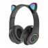 Cat Ear Wireless Headphones Over Ear Hi Fi Stereo Deep Bass Lighting Headset For Laptop PC Computer Mobile Phone Tablet red