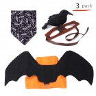 Cat Halloween Costume Set Bat Wing Harness Vest Clothes 3-piece set