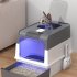 Cat Litter Box With UVC Ultraviolet Function  Large Enclosed Top Entry Anti Splashing Litter Box With Lid  Convenient Auto Off  Drawer Type Toilet gray large