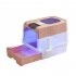 Cat Litter Box With UVC Ultraviolet Function  Large Enclosed Top Entry Anti Splashing Litter Box With Lid  Convenient Auto Off  Drawer Type Toilet gray large