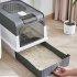 Cat Litter Box With UVC Ultraviolet Function  Large Enclosed Top Entry Anti Splashing Litter Box With Lid  Convenient Auto Off  Drawer Type Toilet gray large