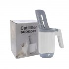 Cat Litter Scooper With Holder: 2 In 1 Portable Kitty Integrated Detachable Deep Cat Litter Shovel With Waste Container And Garbage Bag, Cat Litter Shovel Set grey