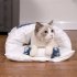 Cat Sleeping Bag Comfortable Breathable Removable Semi closed Winter Warm Bed Cats Nest Purple Owl