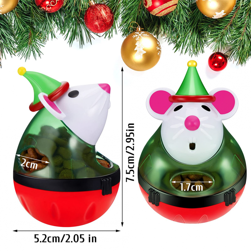 Cat Slow Feeder Mouse Shape Bite-resistant Tumbler Ball Treat Dispenser Toy