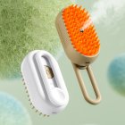 Cat Steam Brush 3 In 1 Pet Cleaning Steam Brush With 84 Massage Soft Teeth Steam Hair Removal Comb No Static Electricity No Flying Hair For All Pets Khaki Pet spray massage comb